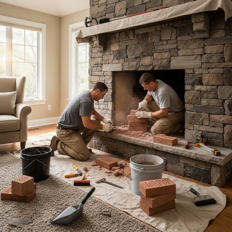 Brick Fireplace Installation